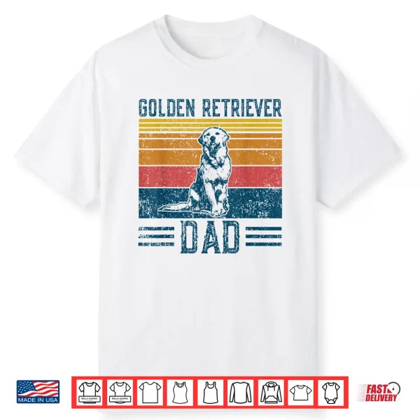 Dog Golden Dad Vintage Golden Retriever Dad Shirt
