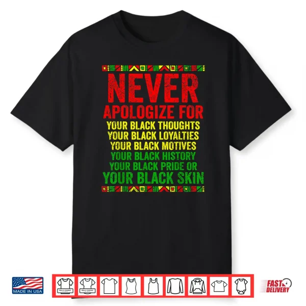 Dont Apologize For Your Blackness Juneteenth Black History Shirt