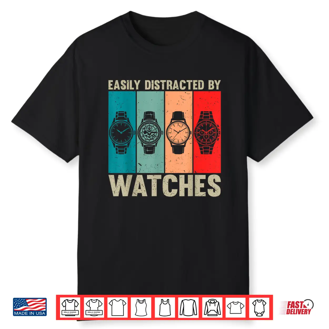 Easily Distracted By Watches Vintage Watch Collector Shirt Easily Distracted By Watches Vintage Watch Collector Shirt