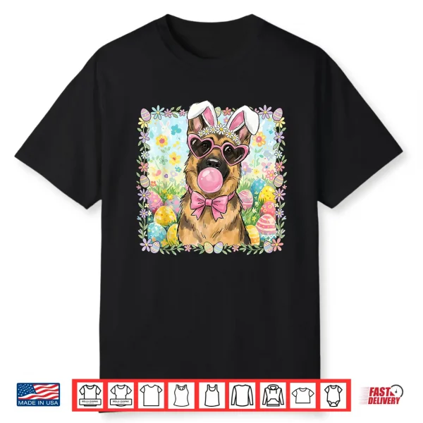 Easter Dog Bunny Ears Funny German Shepherd Easter Bunny Dog Shirt
