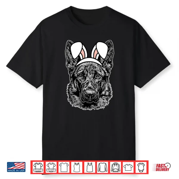 Easter German Shepherd Cute Dog Spring Easter Bunny Ears Shirt