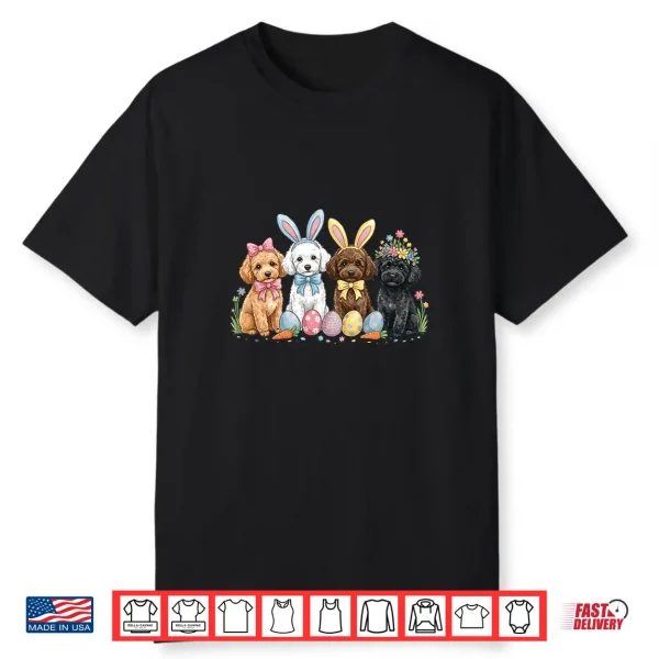 Easter Miniature Poodle Dogs Ears Bunny Eggs Spring Premium Tri Blend Shirt
