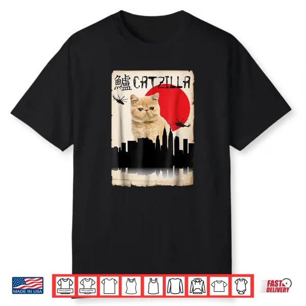 Exotic Shorthair Orange Cat Catzilla Shirt