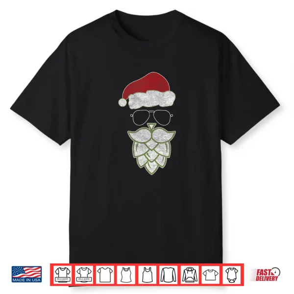 Festive Christmas Santa Claus Beer Hops Beard Cool & Funny Shirt
