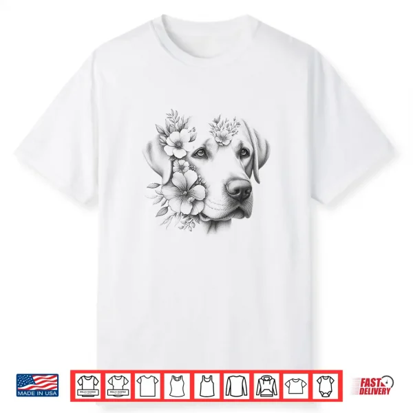 Floral Labrador Retriever Lab Flower Dog Mom Design Shirt