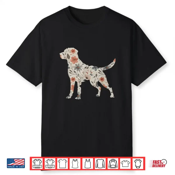 Floral Labrador Retriever Silhouette Vintage Labrador Boho Shirt