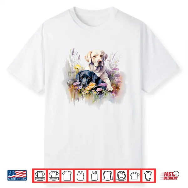 Floral Wildflower Dog Labrador Retriever Shirt
