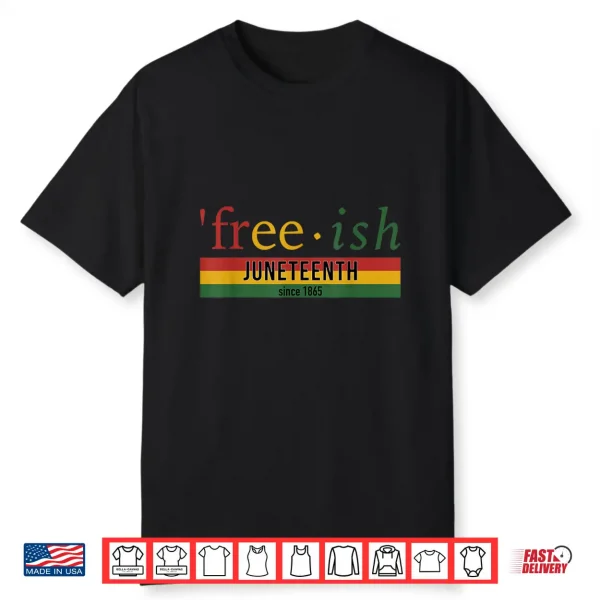 Free Ish Since 1865 With Pan African Flag For Juneteenth Shirt
