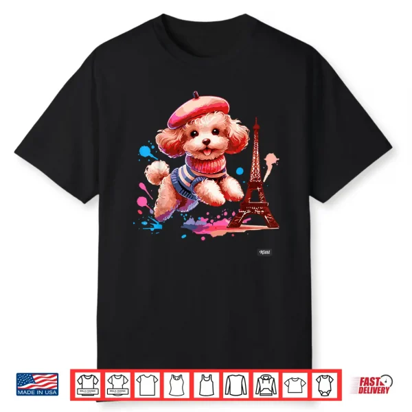 French Paris Eiffel Tower Fashion Toy Poodle Paris Puppy Shirt