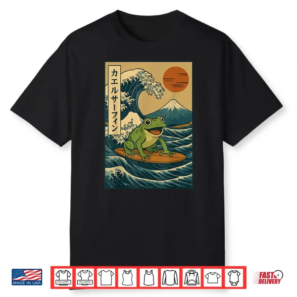 Frog Surfing Japanese Shirt