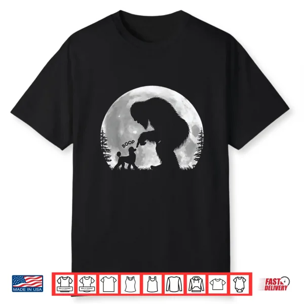 Fun Hand Boop Nose Bigfoot Sasquatch Poodle Moon Shirt