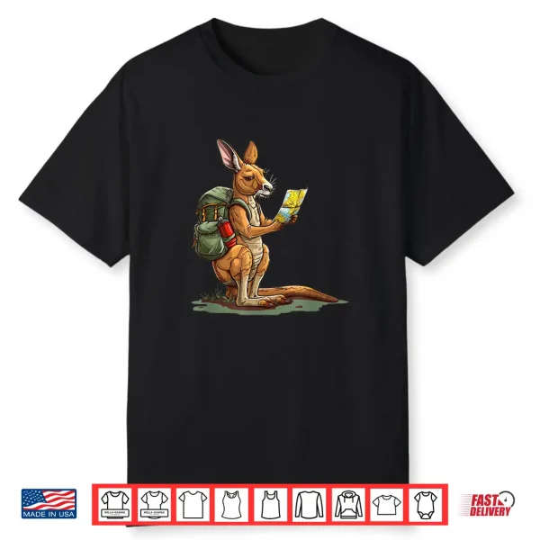 Funny Adventures Kangaroo With Backpack And Map Costume Shirt