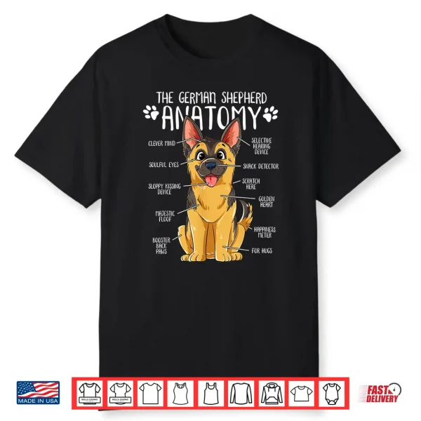 Funny Anatomy German Shepherd Dog Owner Shirt