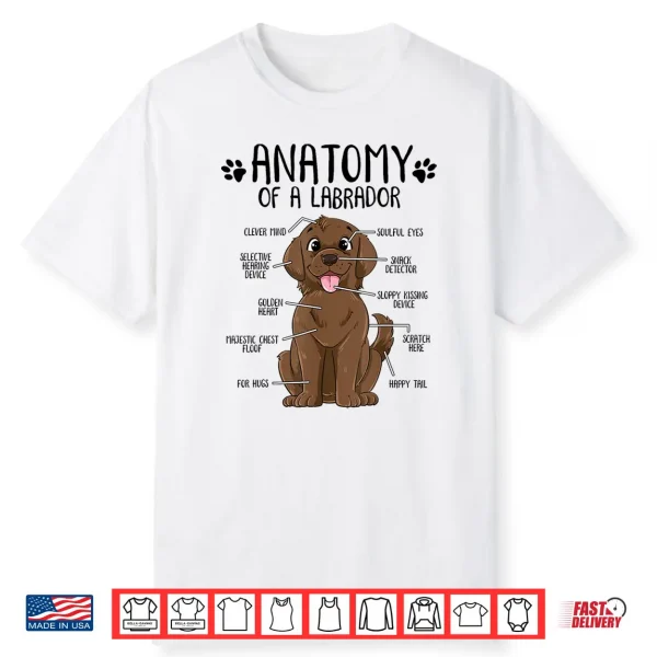 Funny Anatomy Labrador Retriever Chocolate Lab Dog Owner Shirt