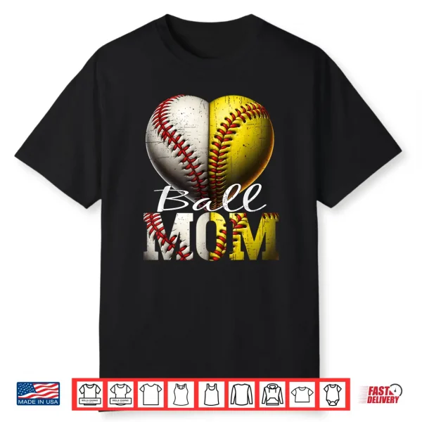 Funny Ball Mom Softball & Baseball Women Baseball Softball Shirt