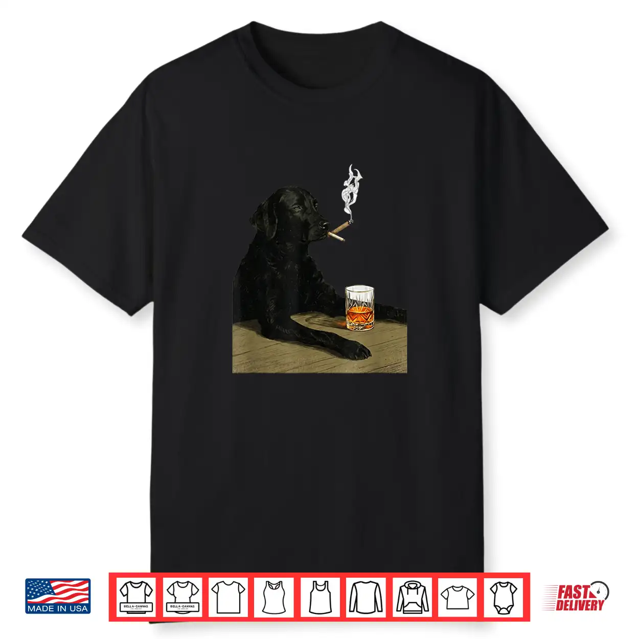 Funny Black Lab Whiskey Cigar Vintage Dog Humor Shirt Funny Black Lab Whiskey Cigar Vintage Dog Humor Shirt