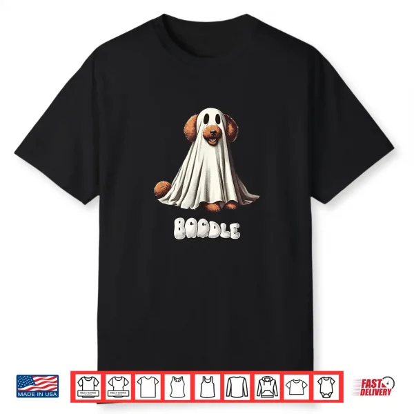 Funny Boodle Brown Poodle Halloween Ghost Spooky Dog Mom Shirt