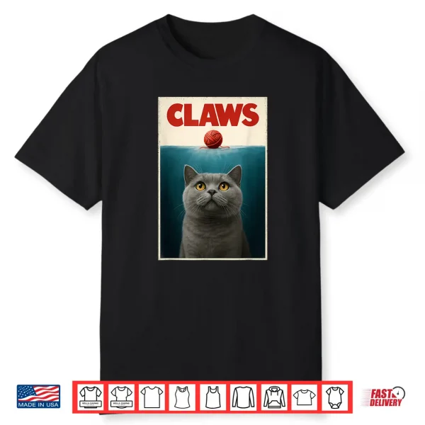 Funny British Shorthair Cat Claws Yarn Ball Top Kitten Men Women Kids Shirt