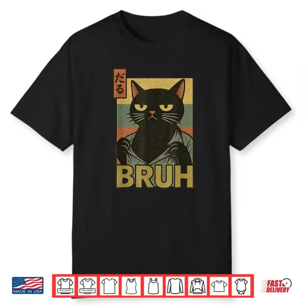 Funny Cat Bruh Teen Boys Girls Men Women Meme Japanese Anime Shirt