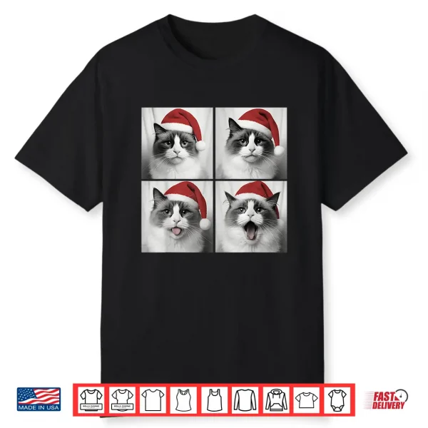 Funny Christmas Ragdoll Cat Santa Photo Booth Shirt