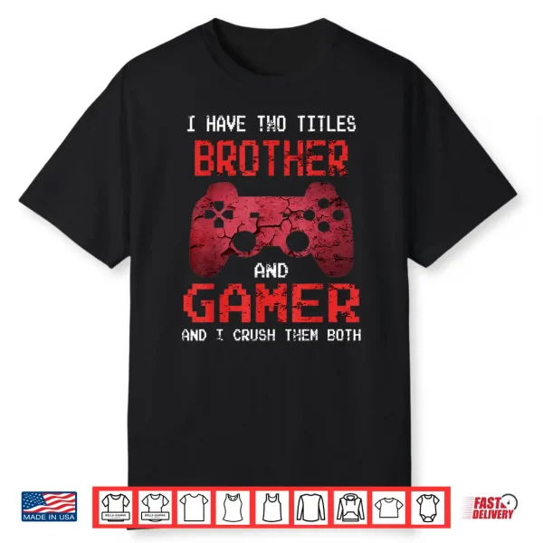 Funny Gamer Vintage Video Games Gift For Boys Brother Son Shirt