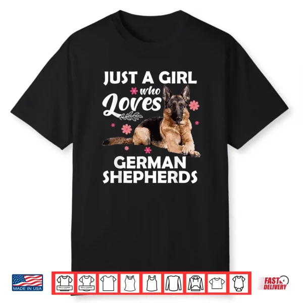 Funny German Shepherd Art For Girls Women Kids Dog Lovers Shirt