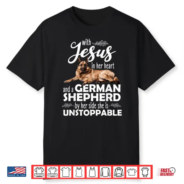 Funny German Shepherd Art For Women Girls Kids Dog Lover Shirt
