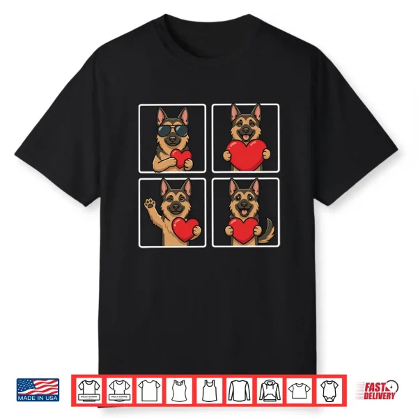 Funny German Shepherd Photobooth Dog Lover Valentines Shirt