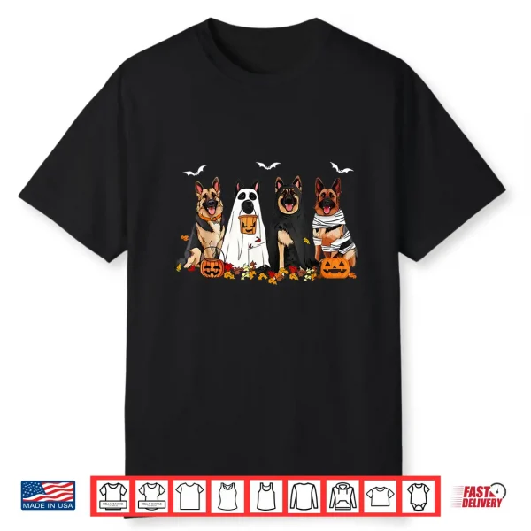 Funny Ghost German Shepherd Halloween Dog Mom Dog Witch Shirt