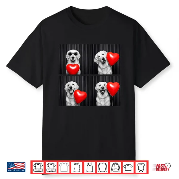 Funny Golden Retriever Photobooth Dog Lover Valentines Shirt