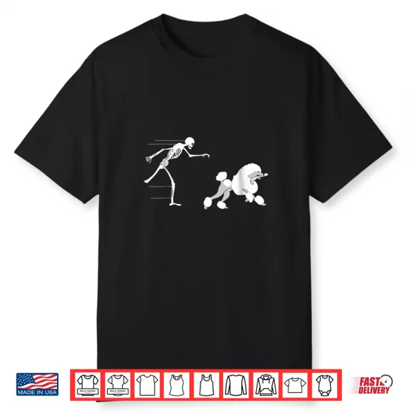 Funny Halloween Skeleton Leg Poodle Shirt