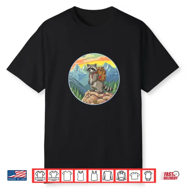 Funny Hiking Raccoon Trash Panda Camper Mountain Backpacking Premium Tri Blend Shirt