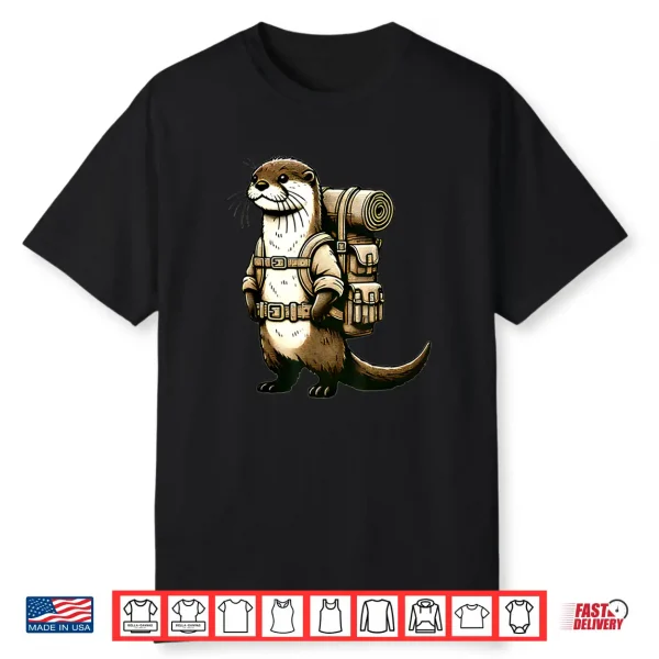 Funny Hiking River Otter Backpacking Cottagecore Animals Shirt
