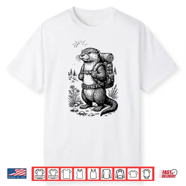 Funny Hiking River Otter Backpacking Shirt