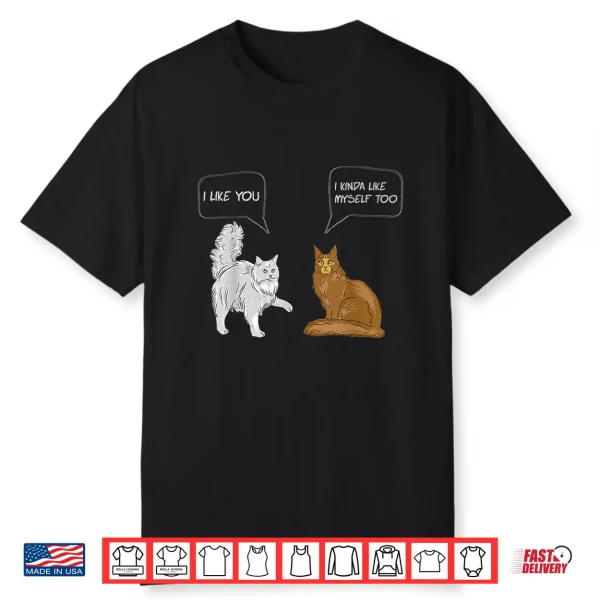 Funny Maine Coon Cat Lover Professional Minimalist Modern Graphic Shirt