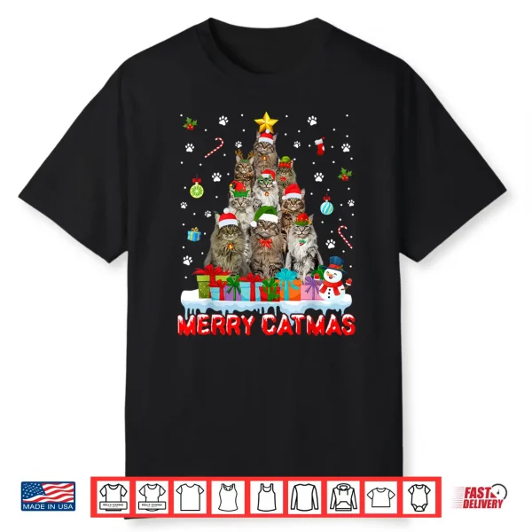 Funny Maine Coon Cat Lovers Cute Holiday Christmas Tree Shirt