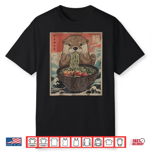 Funny Otter Ramen Kawaii Anime Japanese Graphic Women Men Shirt