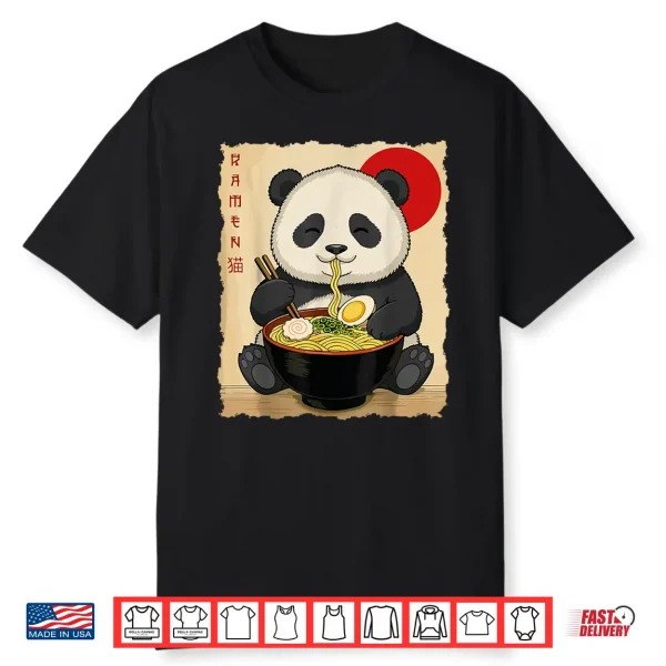 Funny Panda Ramen Kawaii Anime Japanese Graphic Women Men Shirt