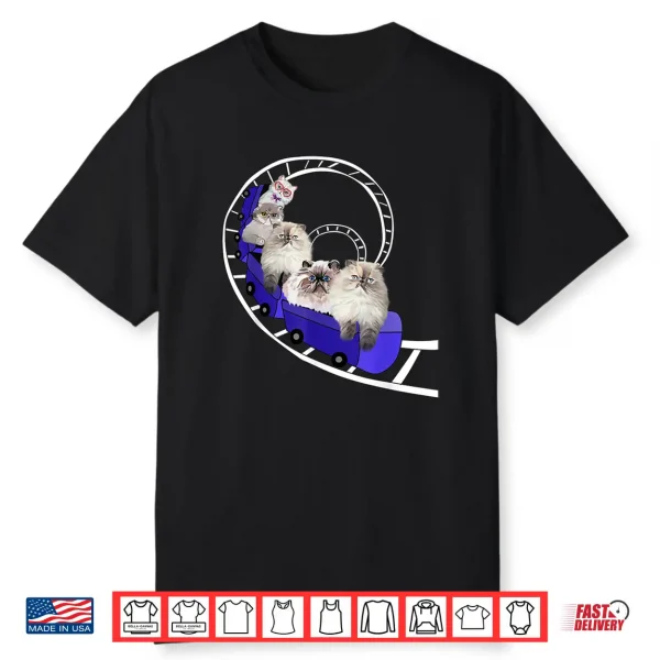 Funny Persian Cats Gifts Cat Lovers Roller Coaster Womens Shirt
