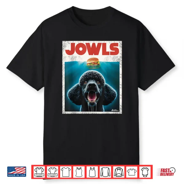 Funny Poodle Black Standard Poodle Jowls Burger Cute Dog Mom Shirt