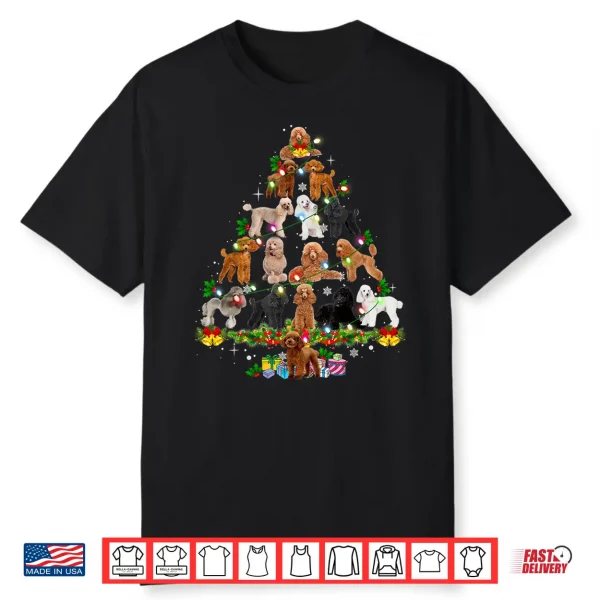 Funny Poodle Christmas Tree Ornament Decor Xmas Dog Dad Mom Shirt