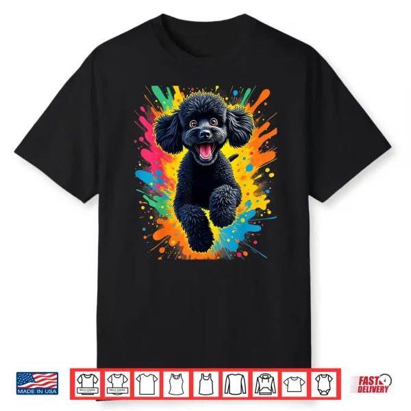 Funny Poodle Dog Jumping Design For Black Poodle Lovers Shirt