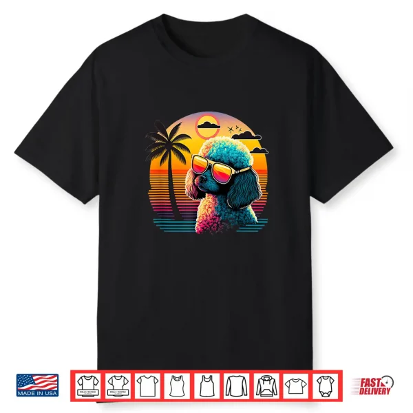 Funny Poodle Dog Miniature Poodle Toy Poodle Retro Sunset Shirt