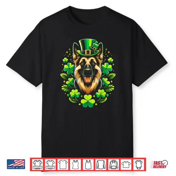 Funny Puppy Shamrock German Shepherd Dog St. Patrick’S Day Shirt