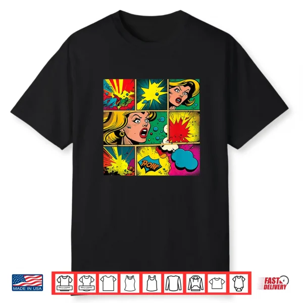 Funny Retro Comic Pop Art Shirt Fun Cartoon Comics Manga Tee Shirt