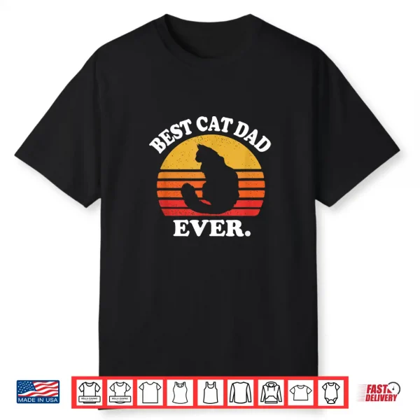 Funny Retro Vintage Best Cat Dad Ever Ragdoll Cat Lover Shirt