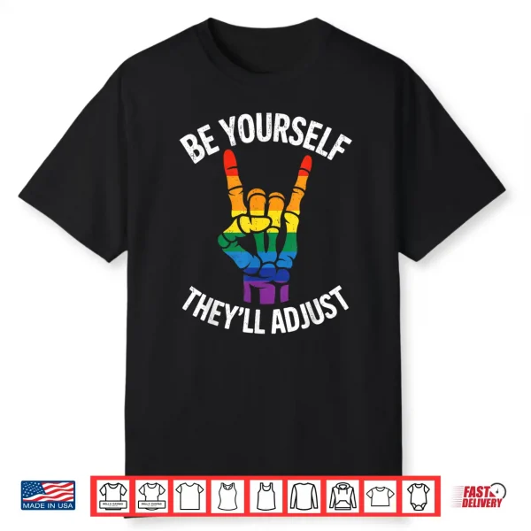 Funny Skeleton Hand Lgbtq Pride Rock Gift Women Girls Shirt