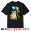 Funny Surprised Ragdoll Cat Selfie With Alien Peace Sign Art Shirt