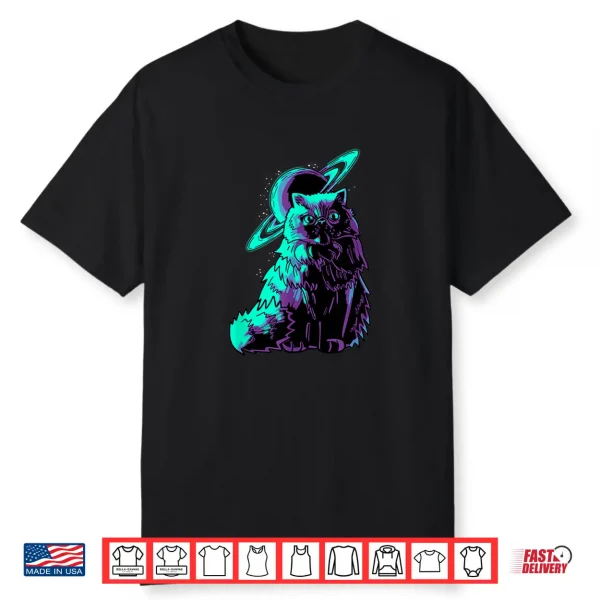 Galaxy Saturn Planet Persian Cool Cat Feline Cat Lover Gift Shirt