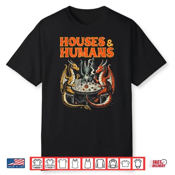 Gaming Houses Humans Funny Rpg Parody Gamer Men Boys Kids Shirt